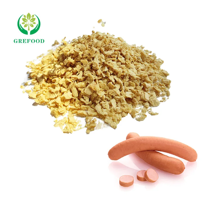Snack Food TVP MUI Textured Vegetable Protein Affordable Cost in Use Meat Alternatives Non-GMO Textured Soy Protein Sausage Meat