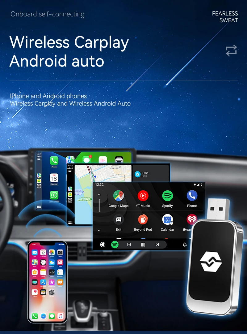 Q1BZ Universal Portable Aibox Carplay Adapter - Wireless Dongle