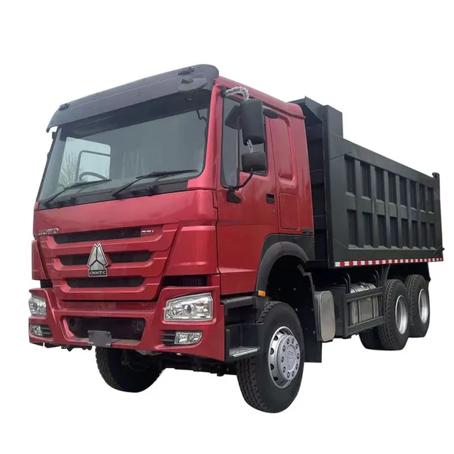 Used HOWO RHD red SINOTRUK dump heavy truck euro 2 urban construction muck transportation 6x4 371hp 375hp heavy dump trucks