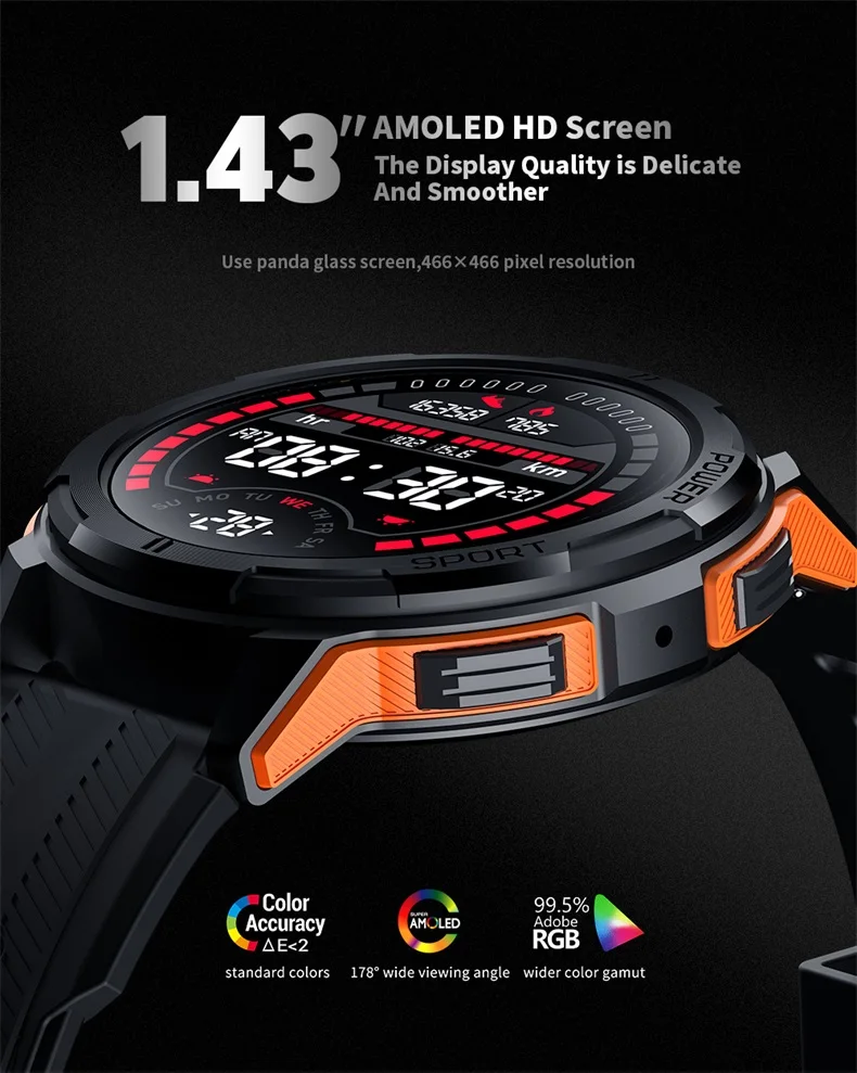 1.43 Inch AMOLED Touch Screen C25 Reloj Smart Watch BT Calling Waterproof Blood Oxygen Fitness Sports Tracker Rugged Smartwatch (3).jpg