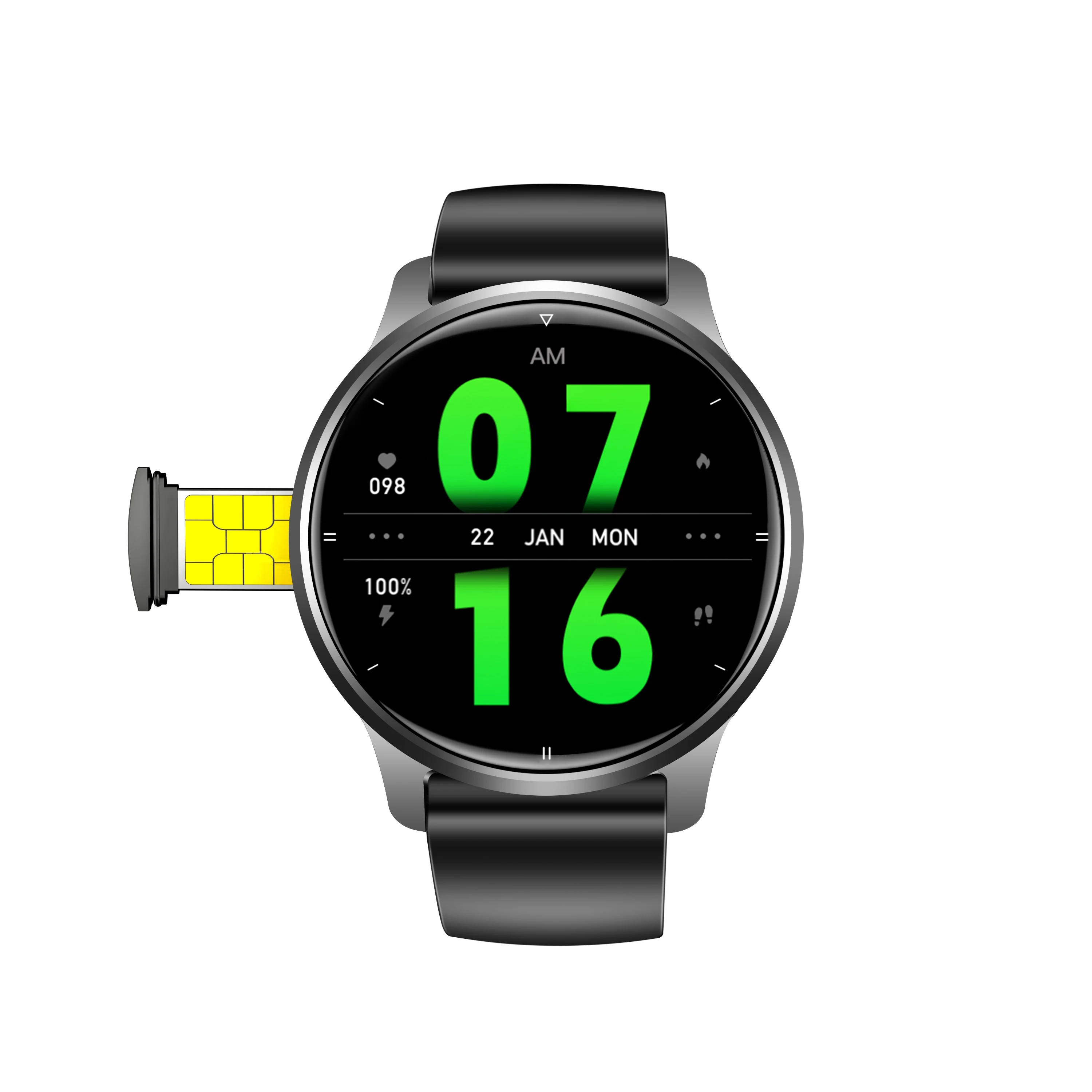 Round Amoled Waterproof Camera P68 Pro 4G Sim Card Smart Watch GPS Wifi 1.5 Inch 750Mah Hotspot Blood Oxygen Heart Rate Watch