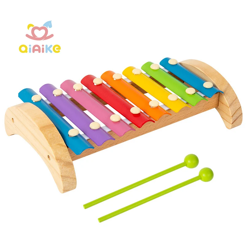 Μουσικό Όργανο Ξυλόφωνο Montessori για Μωρά από Ξύλο, Εκπαιδευτικό Παιχνίδι με 8 Ήχους, Γκλοκενσπιέλ για Μικρά Παιδιά με 2 Ξύλινα Σφυριά