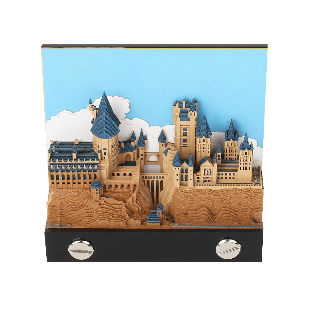 Omoshiroi Block Hary Potter Weekly Calendar Paper Block 3d Hogwarts Castle Memo Pad Note Cube With Retail Gift Box