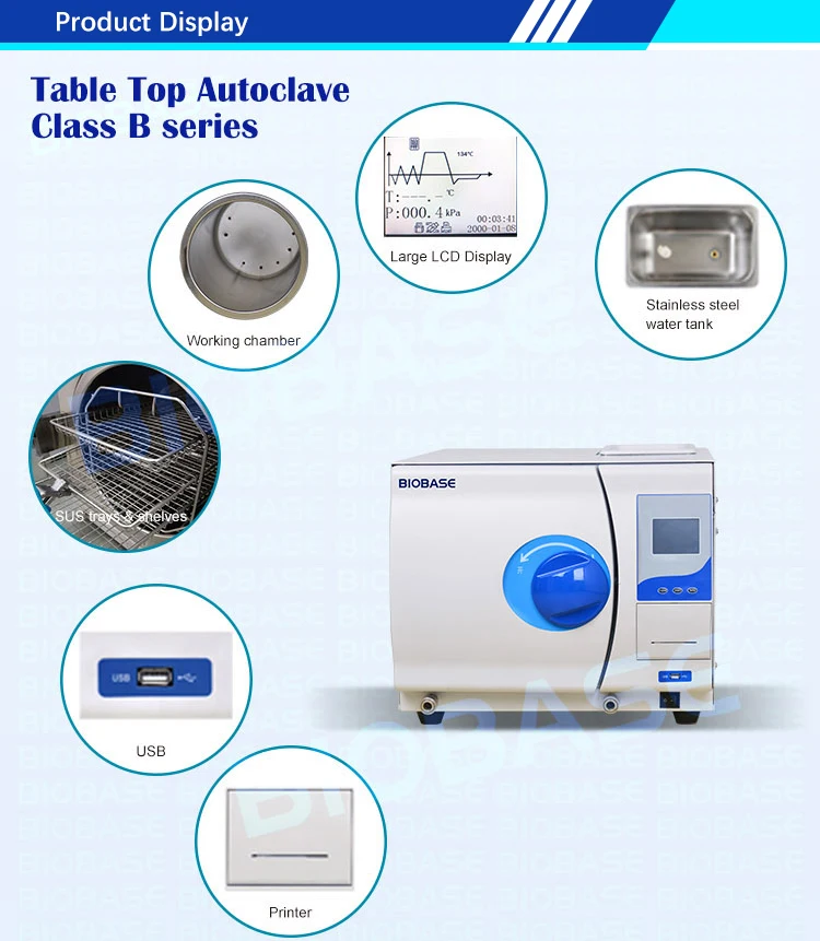 Biobase Class B Table Top Hospital Autoclave Sterilizer Bkmzb Liter Lab Dental Autoclave