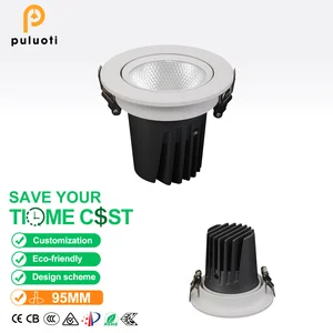 High-quality 20W 95mm White LED Spotlight and Modern Design, Perfect for Offices Homes Hotels and Aluminum Ceiling Installations
