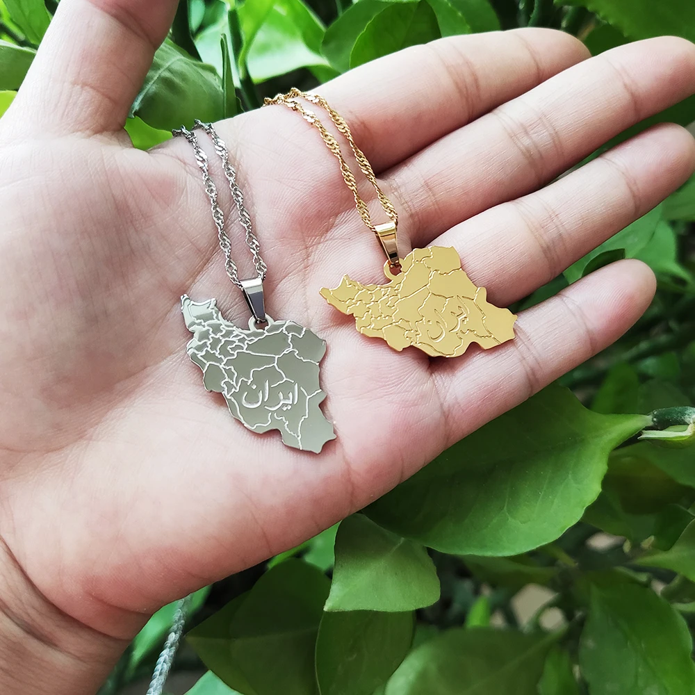 Collier Pendentif Iran Carte Chaîne Iranien Culture Persan Bijoux Mode Réglable - Cadeaux d'anniversaire pour Femmes Hommes Collier Pendentif Iran Carte Chaîne Iranien Culture Persan Bijoux Mode Réglable - Cadeaux d'anniversaire pour Femmes Hommes