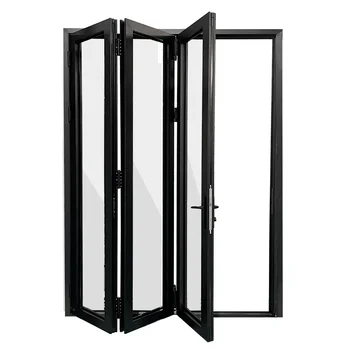 Modern Design Aluminum Glass Folding Door Waterproof Exterior Application with $100 Cash Coupon Durable Aluminum Alloy Material