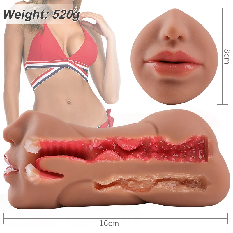 Free Sample 3 in 1 Artificial Pussy Mouth Vagina Anal Realistic Pocket Pussy Deep Throat Sex Toys for Men Sex Shop Product