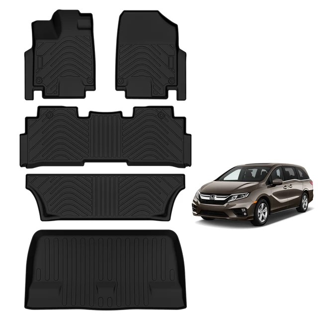 Custom Perfect Fitting 3D TPE Car Floor Mats Use For HONDA ODYSSEY China Factory Full sets Auto Accessories