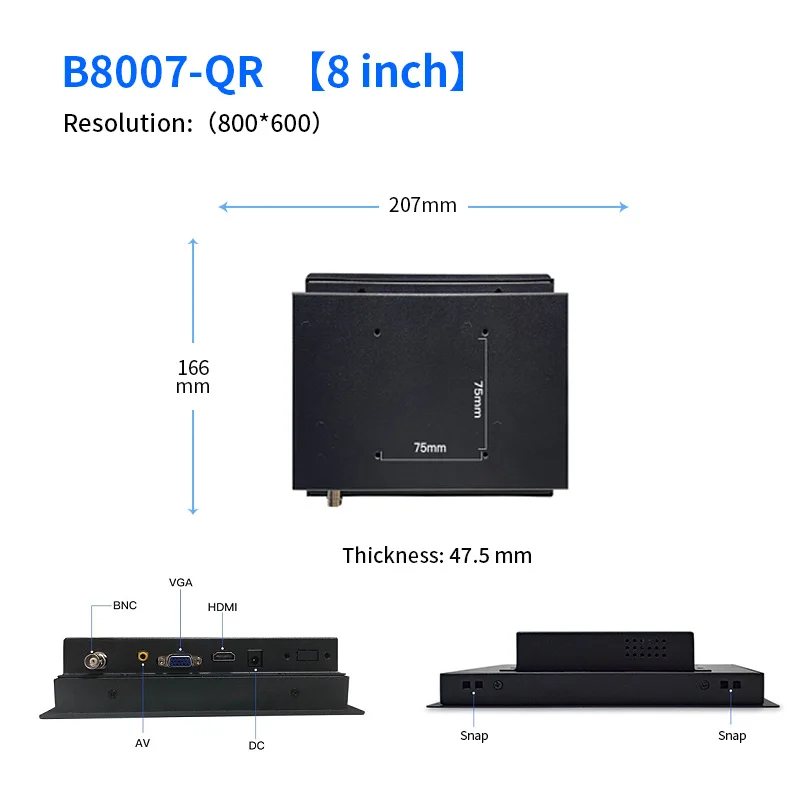 Custom Industrial IPS Touch Screen Monitors 10-23 Inch Capacitive Touchscreen LCD Display with Built-in Speaker for Desktop
