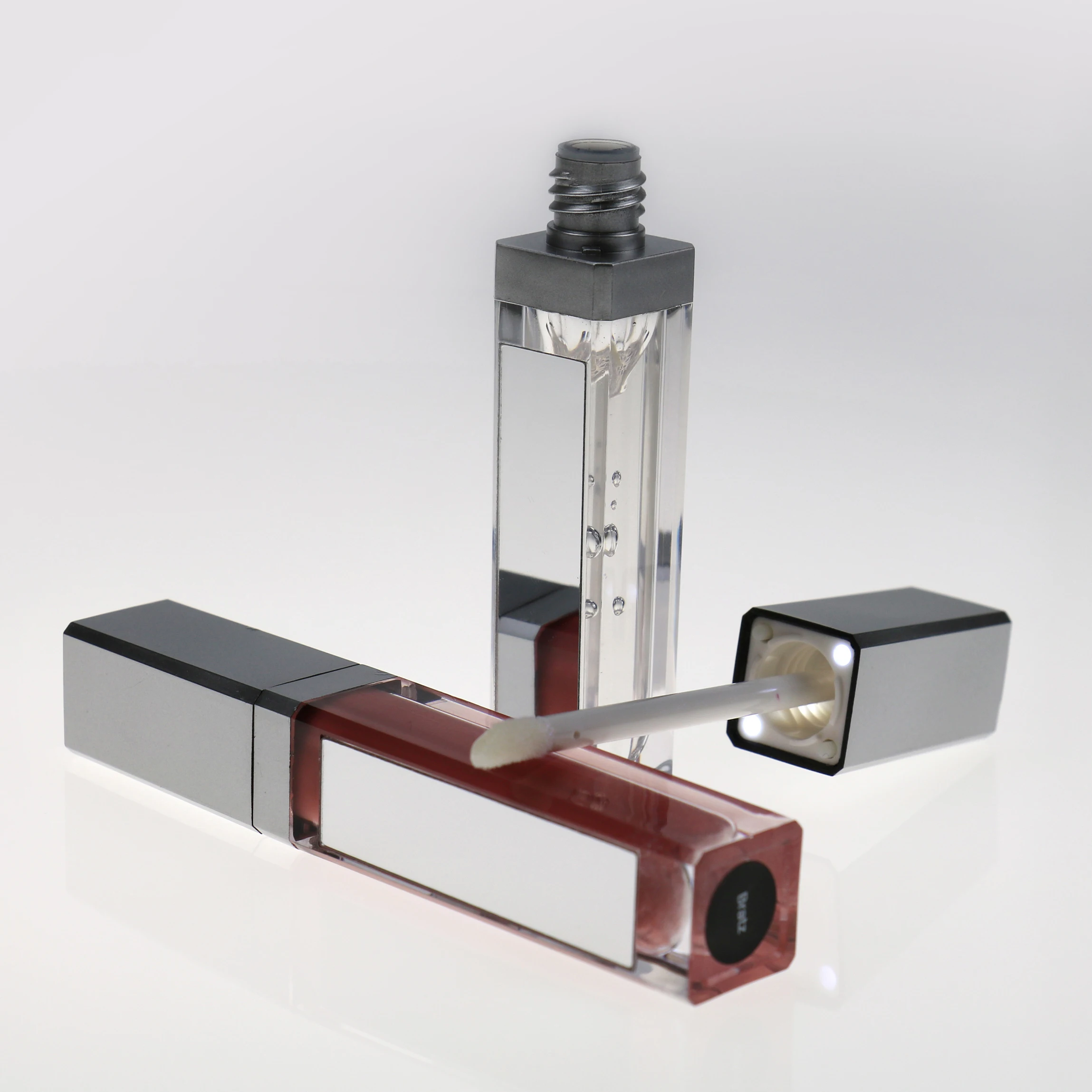 Lip Gloss with Led Light and Mirror Private Label Lipstick  Liquid Shiny Colors