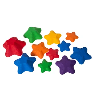Non Slip PP Balance Beams Stepping Stones for Kids Rainbow Color Stones Promoting Children's Coordination Skills Starfish Shaped