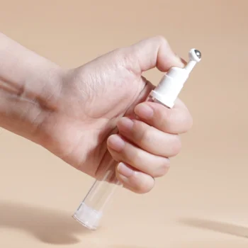 18mm 5ml/10ml/12ml/15ml Plastic AS PP Eye Cream Bottle Dual Walls Airless Bottle Tube with Steel Roll on Ball