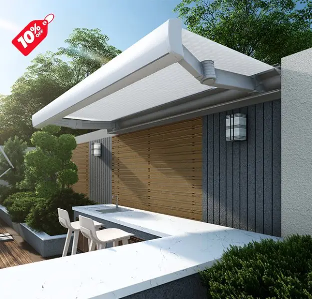 Outdoor Waterproof Canopy Adjustable Awning Acrylic Full Cassette Retractable Awning