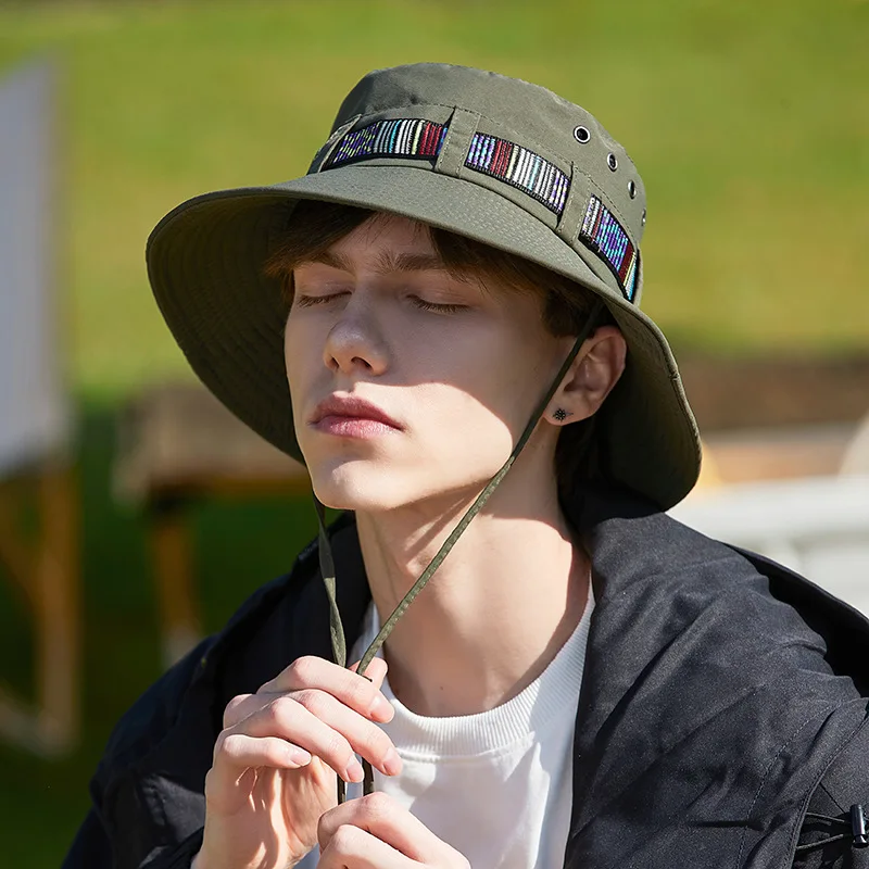 Summer Hiking Hat Men and Women Bucket Hat Fishing Cap Outdoor Camping Anti-UV Sun Hat Hiking Cap