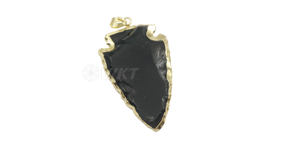Solid 925 Sterling Silver Jewelry Natural Mahogany Obsidian Arrowhead Gemstone Pendant