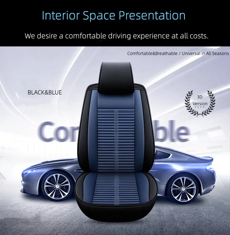 High Quality 3d Four Season Universal Leather Car Seat Cover Automotive