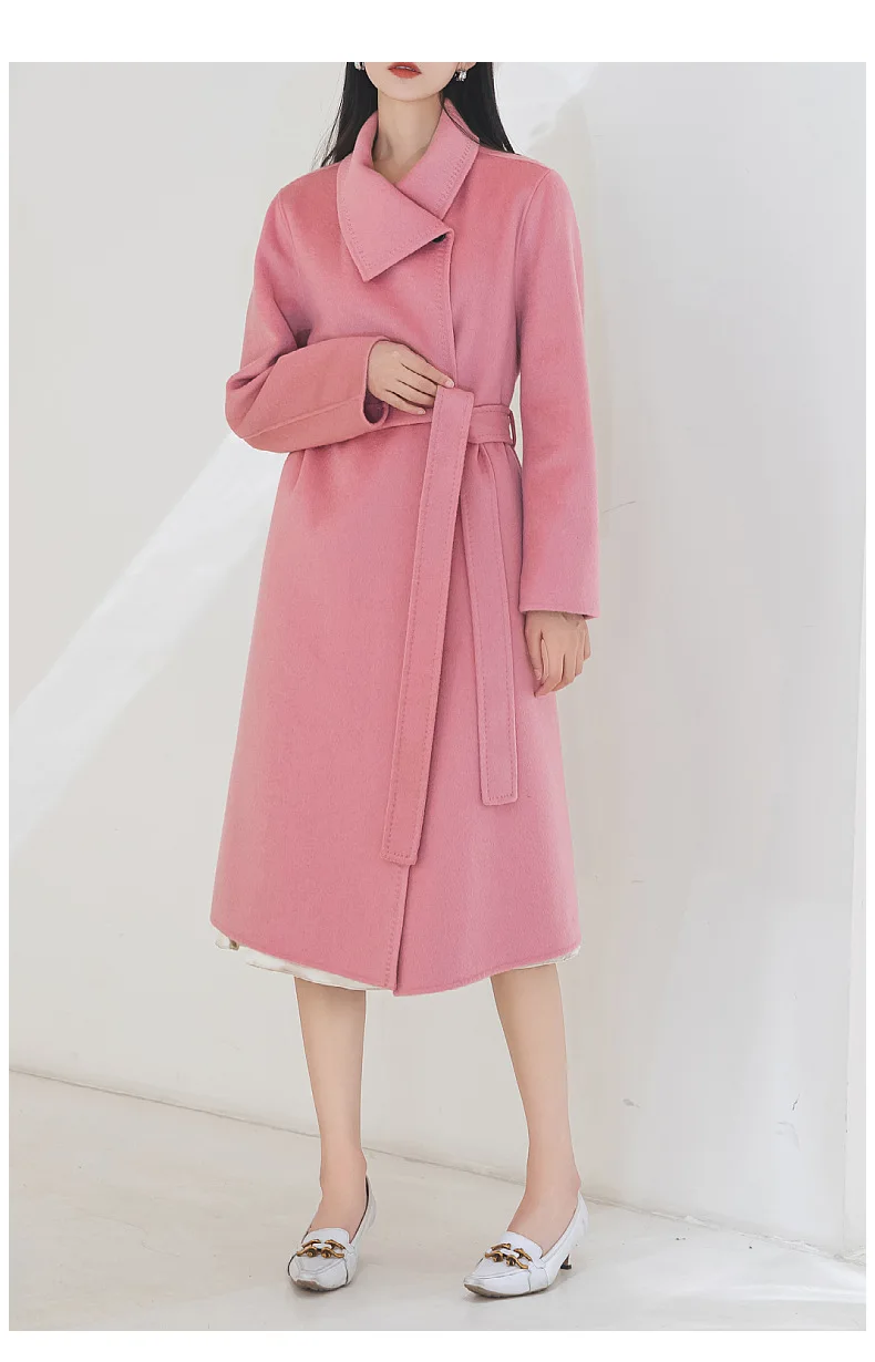 Women's High-Grade Double-Sided Pure Cashmere Coat Wholesale Autumn And Winter Clothing Factory Spot