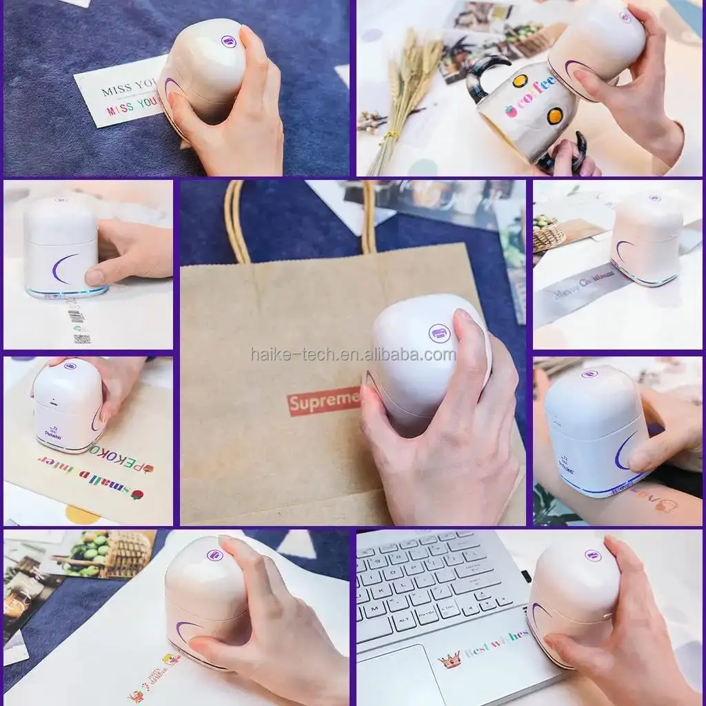 Personal Logo Product Smallest Colorful Portable Online Mini Hand Held Inkjet Printer for t Shirt Notebook Metal Printing