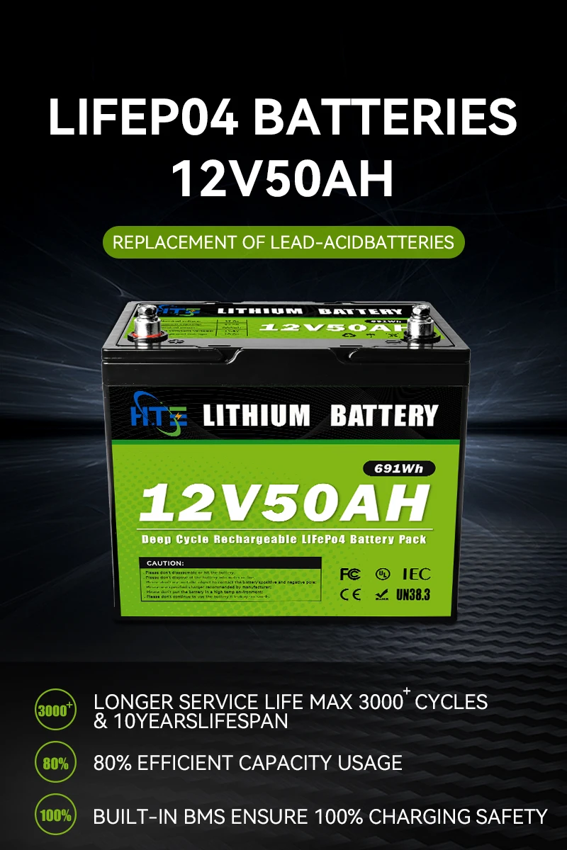 OEM/ODM lifepo4 12v lead acid replacement battery 50ah 100ah 150ah 200ah 300ah Rechargeable Deep Cycle lithium ion batteries factory