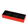 21.5*7.5*3.7cm, red on the outside and black on the inside