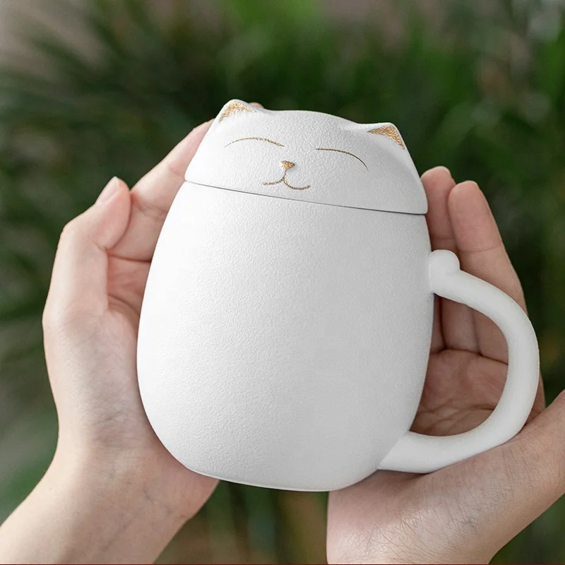 Creative Handmade Elephant Ceramic Coffee Mug Tea Mug with Tea Bag Pocket