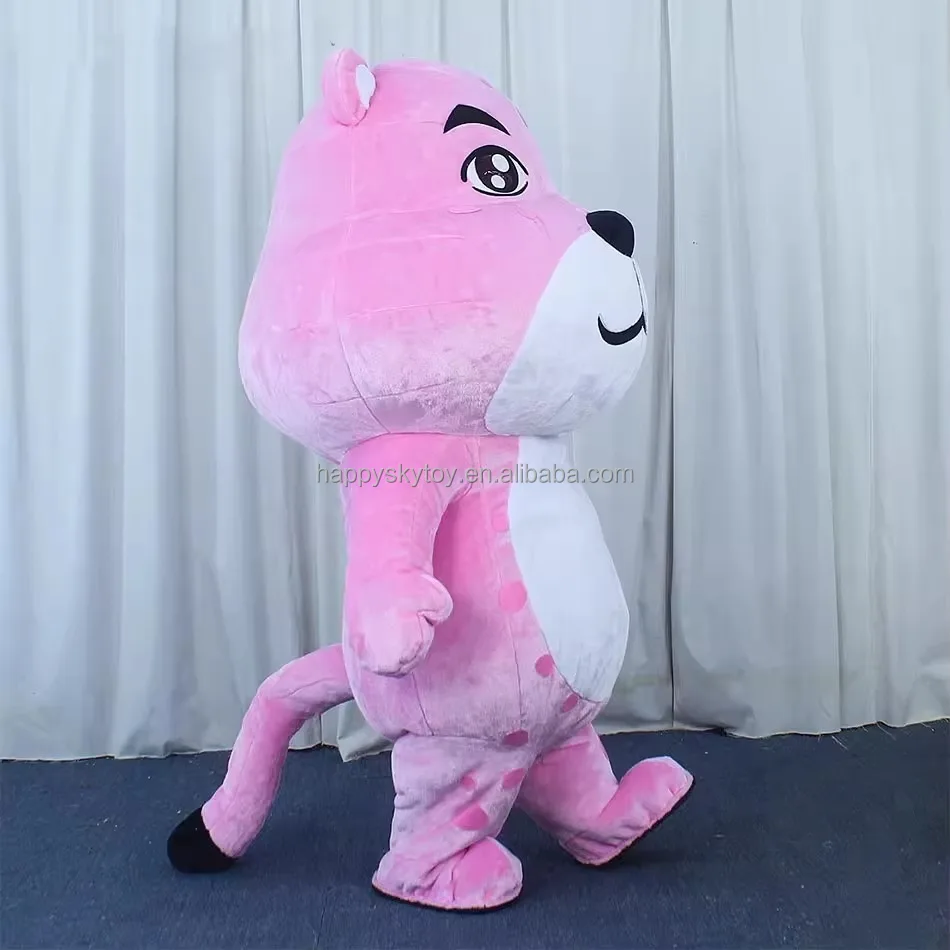 Customize Agile Black and pink Panther Mascot Costume for Adult 2m Inflatable Panther Costume Mascots for Events Rental