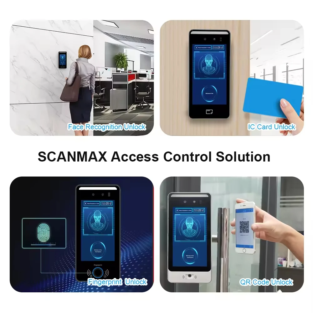 Scanmax F1 Android 11 IP65 Face Recognition Time Attendance System Biometric Access Control