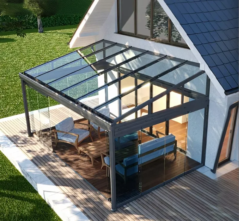 Top-Ranking Customized Solarium Conservatory Flat Glass Houses Garden Room Guaranteed Aluminum Alloy Sunroom Glass Houses