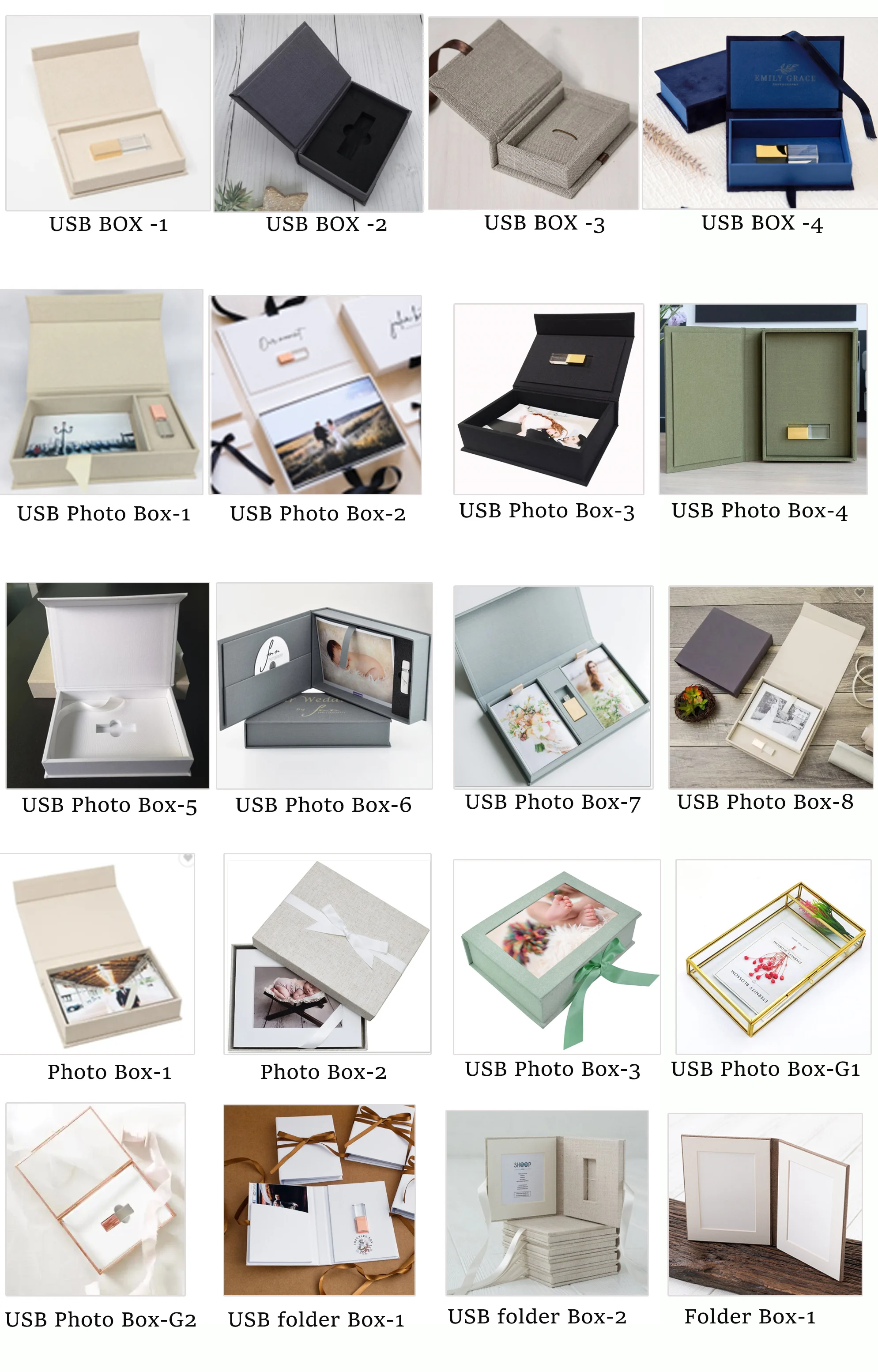Print Package Cream Gray Linen Box Photographer Gift 4*6 5x7 Photo