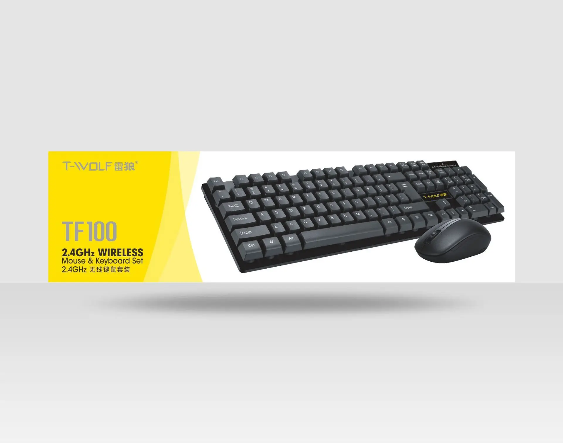 Thunder Wolf TF100 Wireless Keyboard and Mouse Set Business Office Home Set