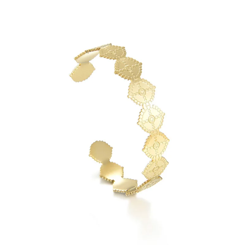 splicing dot geometry 14k gold bracelet