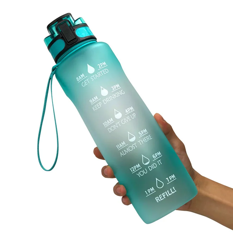 Оптовая продажа, Fitnes, Спортивная бутылка для воды для спортзала, для улицы, герметичная большая бутылка для воды из тритана с мотивирующим маркером времени