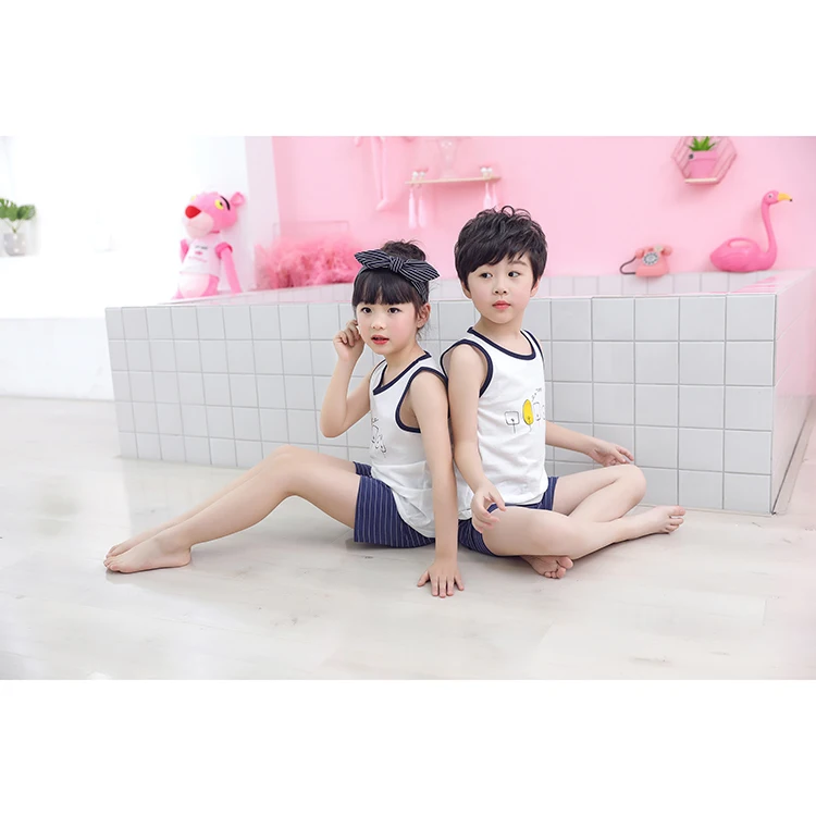 Летний пижамный комплект с короткими рукавами и принтом на заказ; детский жилет; одежда