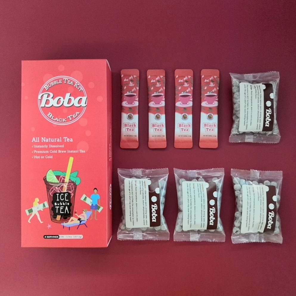 New Arrival DIY Bubble Tea Ingredients Instant Black Tea Powder with Boba