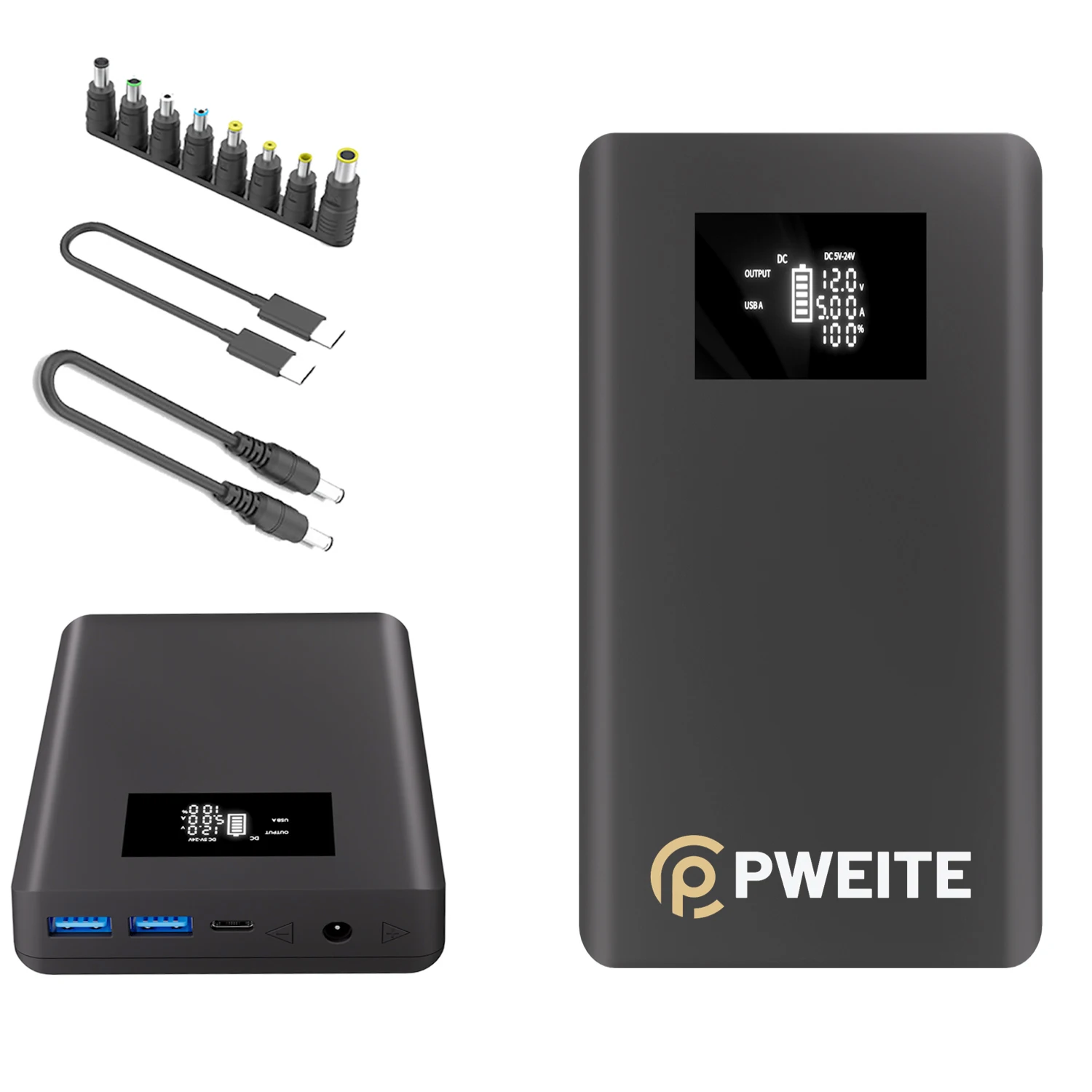 DC Powerbank 12V Solar Laptop Power Bank 24V 20V 15V V 19V 12Volt Volt  1A 2A 3A 5A 24volt 19volt 20volt 9volt