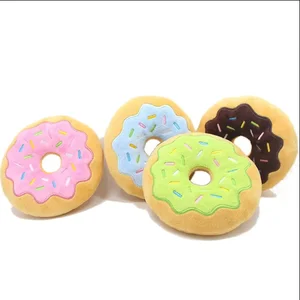 Interactive Plush Stuffed Food Donut Pet Toy Squeaky Plushies