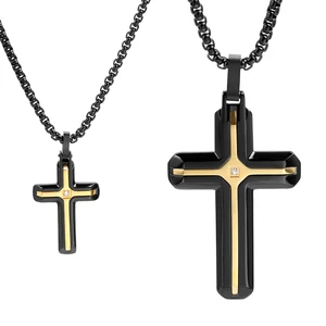 Popular Style Big Small Size Stainless Steel Jewelry Cross Pendant Necklace for Men Women