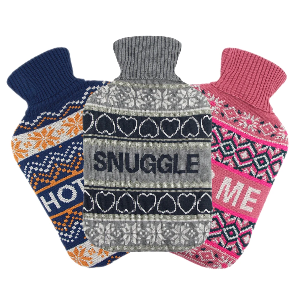 high quality wholesale manufacturer 1000ml / 2000ml hot water bag with knit cover