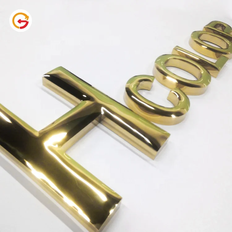 JAGUARSIGN Custom Polished Titanium Plating Gold Color Stainless Steel Sign Letter Edelstahl Buchstaben Metal RVS Letters
