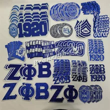 Stocked Sew-On or Iron on Patch Greek Letters Chenille Patches Sorority White and Blue Embroidered Patches