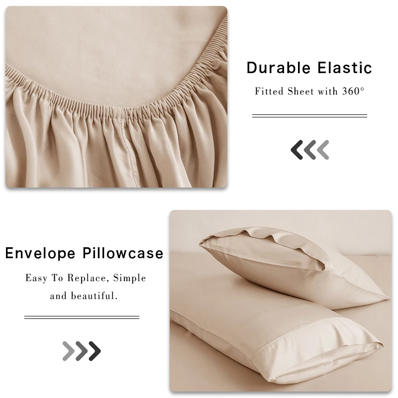 300tc 100 Bamboo Bed Sheet Set Duvet Cover Natural Soft Cooling