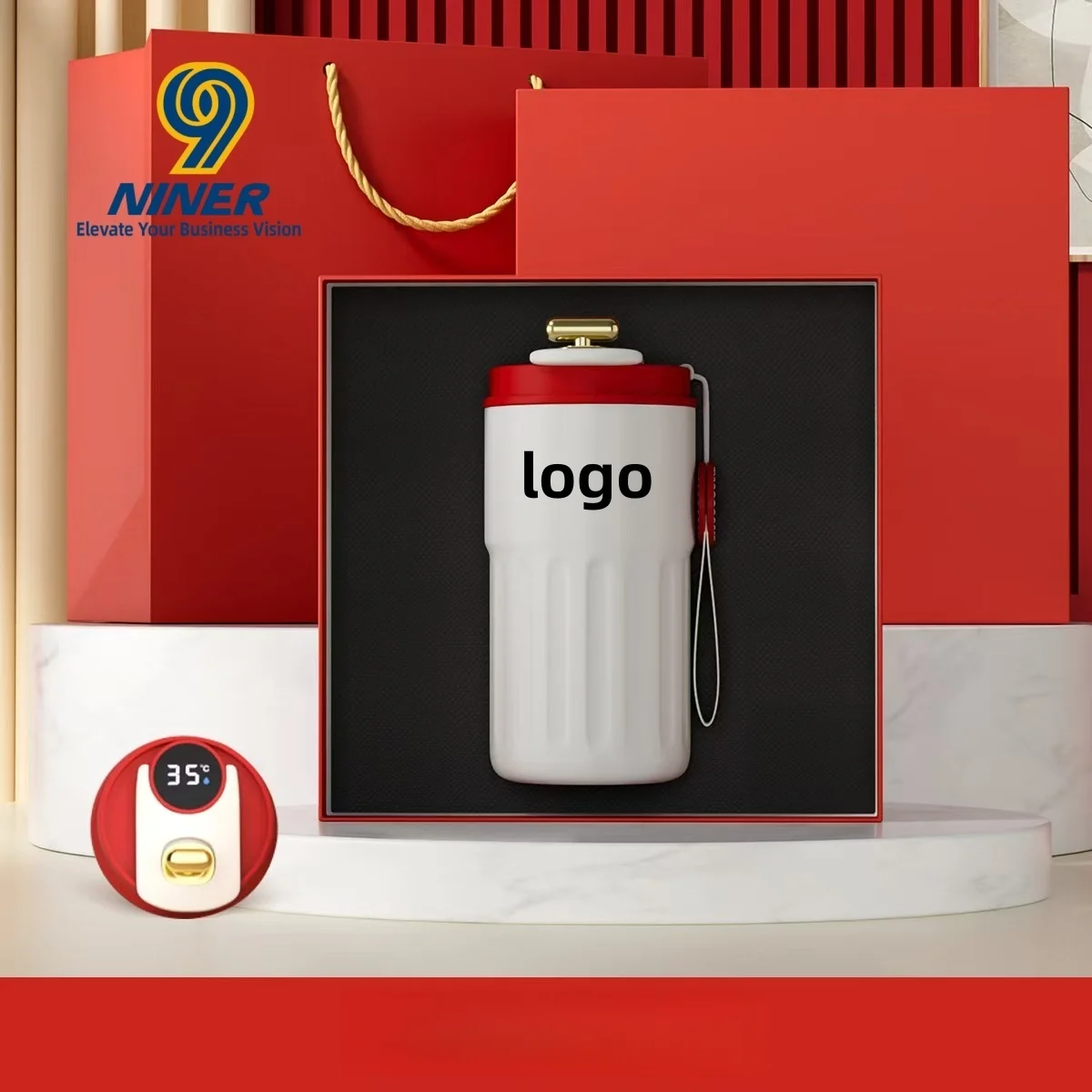 Digital insulated cup business gift set enhances corporate image high-end souvenirs customized corporate logo