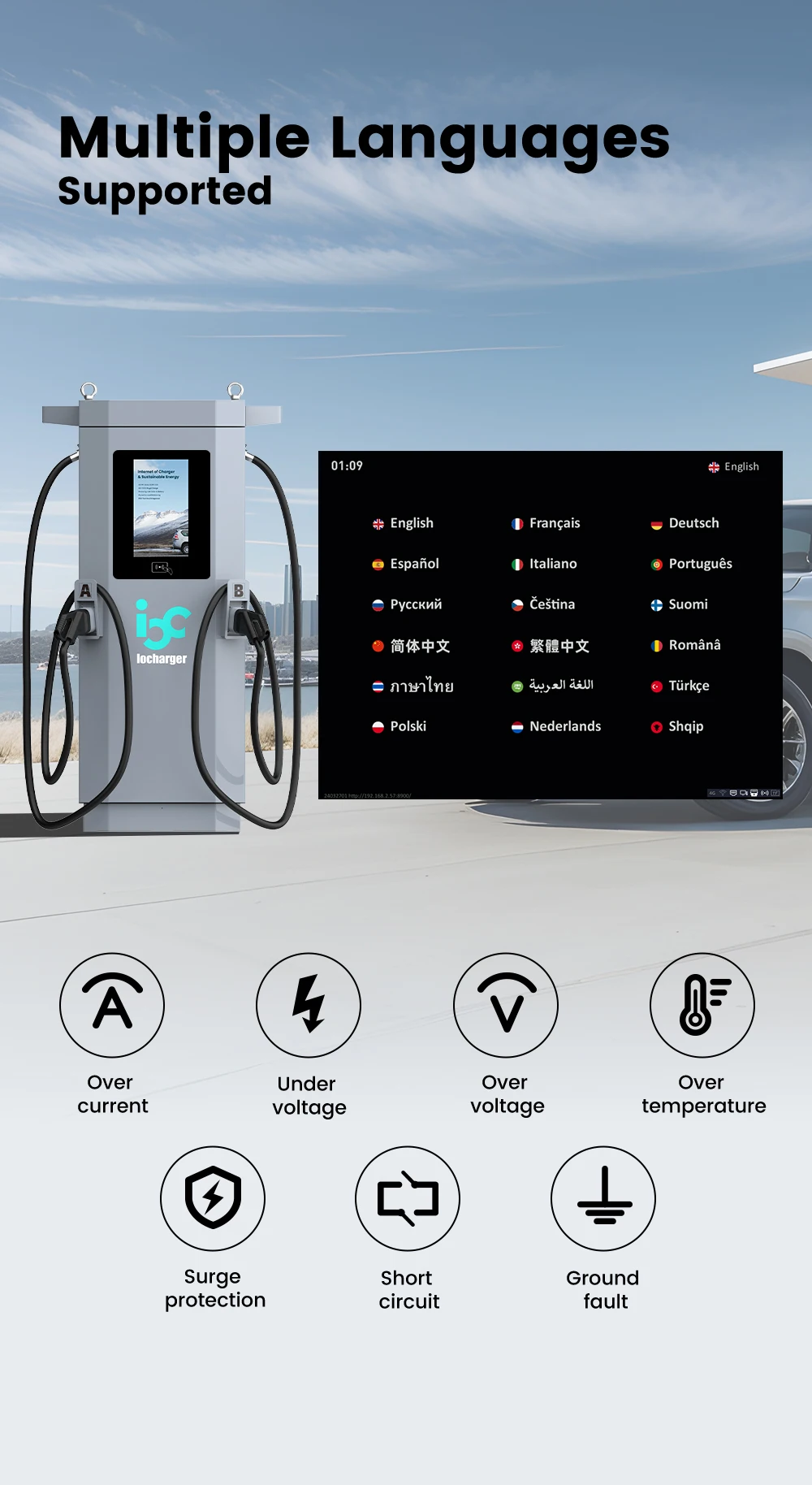 EV Charger 180Kw DC Fast Charging Pile 240Kw DC Fast Electrical Vehicle ...