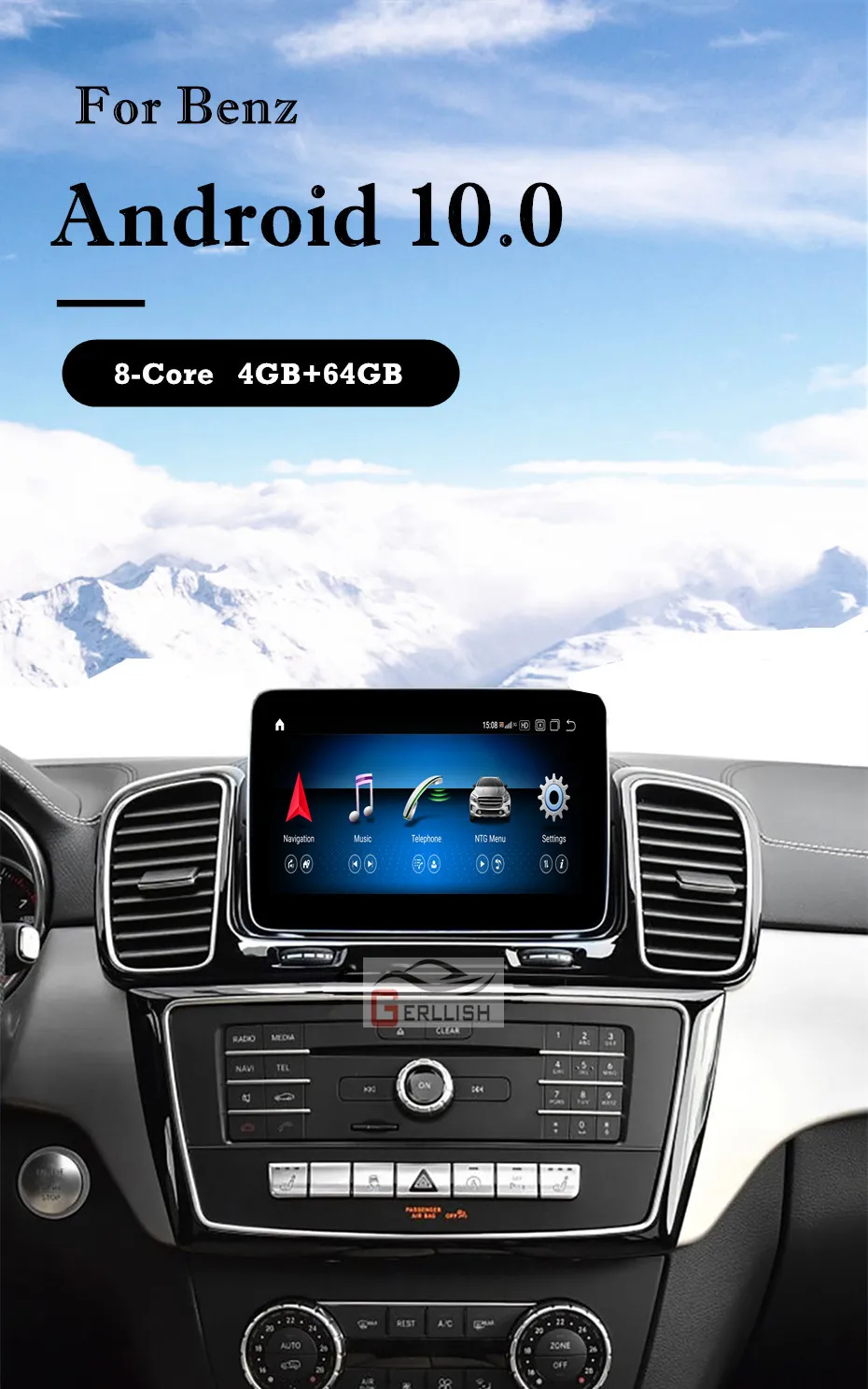 Android Multimedia for Mercedes Benz M ML W166 GL X166 GLE W166 Car Radio Multimedia Video Player Navigation Stereo GPS