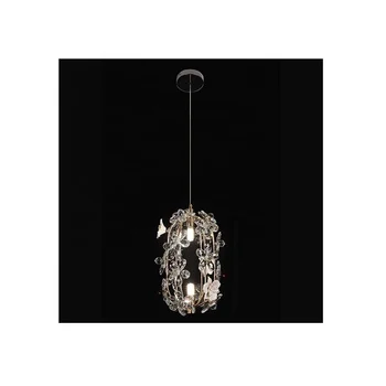 Modern Style Crystal Pendant Lights Hanging Crystal Flower Ceramic Flower OEM Luxuriant Chandelier For Home Decor