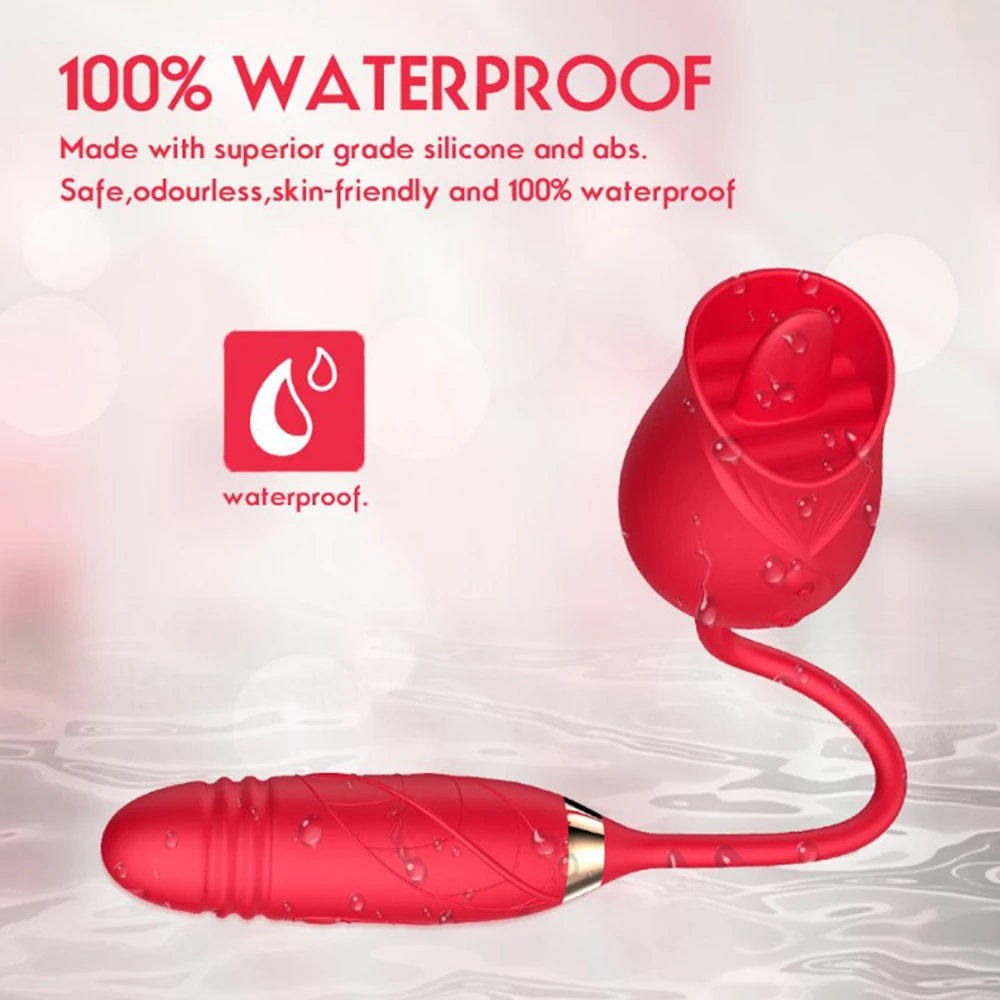 Amazon Hot Sell Rose Vibrator Sex Toy for Woman Vagina Tongue Licking  Clitoris Vibrator Stimulation Nipple and Clitoris