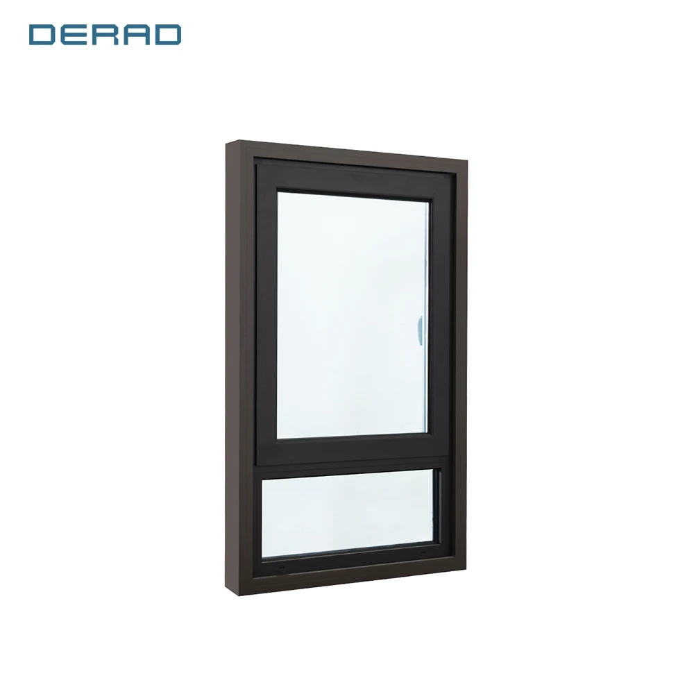 Double glazing tempering glass aluminium casement windows with customized color design for villa apartment factory