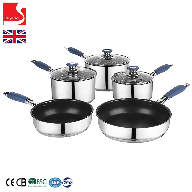 SY-Kitchenware Stainless Steel Cookware Set Silver Wmf Pot 304 OEMpots and Pans Set Induction Cooking