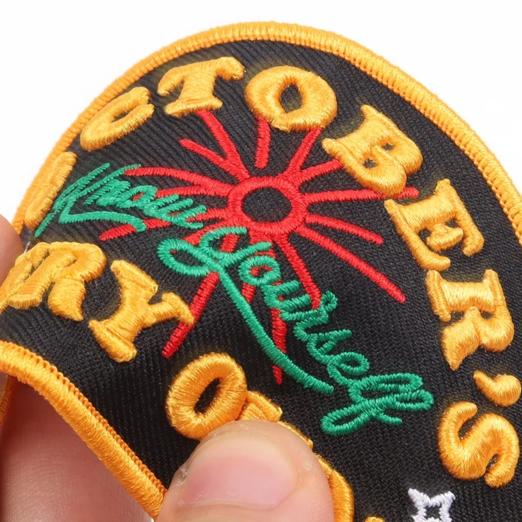 Embroidered Badges Wholesale Custom Logo Iron On 3d Puff Embroidery